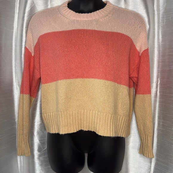 American Eagle Acrylic Blend Colorblock Drop Shoulder Boxy Sweater Women’s L - Picture 2 of 8